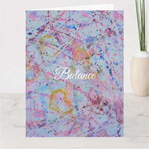 "Balance" Abstrakte Aquarell- & Wachswiderstandste Karte