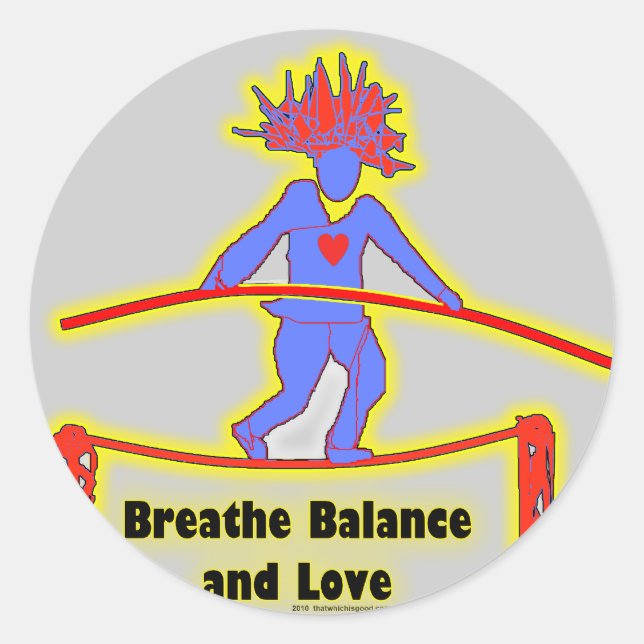 Balance Atem und Liebe Runder Aufkleber (Vorderseite)