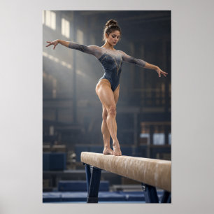 Balance Beam Gymnastik Kunst Weibliche Turner Wand Poster