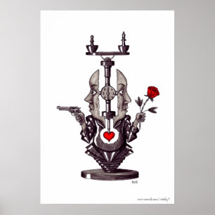 Balance des Souls surreale Schwarz-Weiß-Kunst Poster