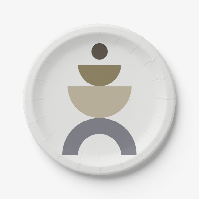 Balance - farbenfrohe geometrische Formen des mitt Pappteller (Vorderseite)