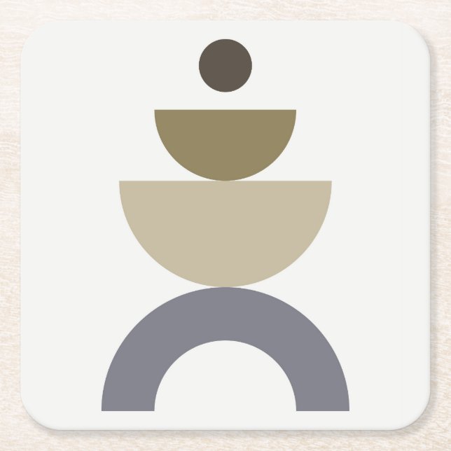 Balance - farbenfrohe geometrische Formen des mitt Rechteckiger Pappuntersetzer (Vorderseite)