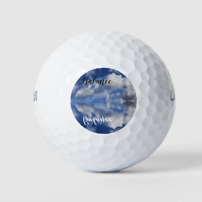 Balance glückliche weiße Flaute Wolke, Reflexionen Golfball (Vorderseite)