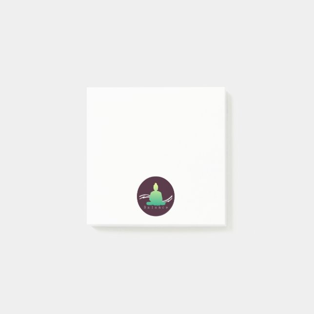 "Balance" Schöner Buddha. Post-it Klebezettel (Vorderseite)