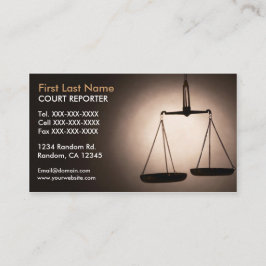 Balance stuft Gerichtsschreiber-Visitenkarten ein Visitenkarte