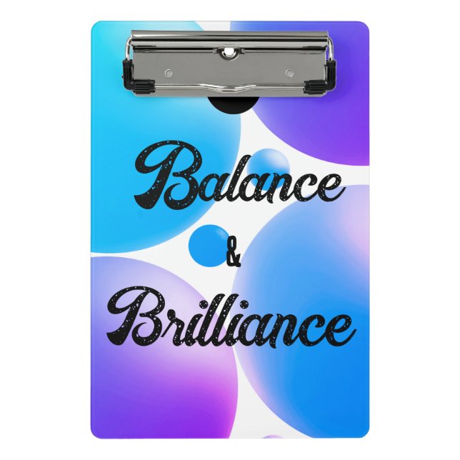 BALANCE und BRILLIANCE SpiralNotebook Mini Klemmbrett (Vorderseite)