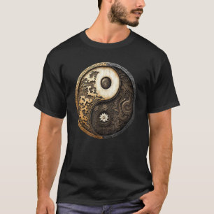 Balance und Harmonie Yin Yang Symbol Blumen Natur T-Shirt