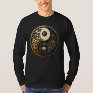 Balance und Harmonie Yin Yang Symbol Blumen Natur T-Shirt