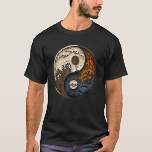 Balance und Harmonie Yin Yang Symbol Ocean Forest T-Shirt