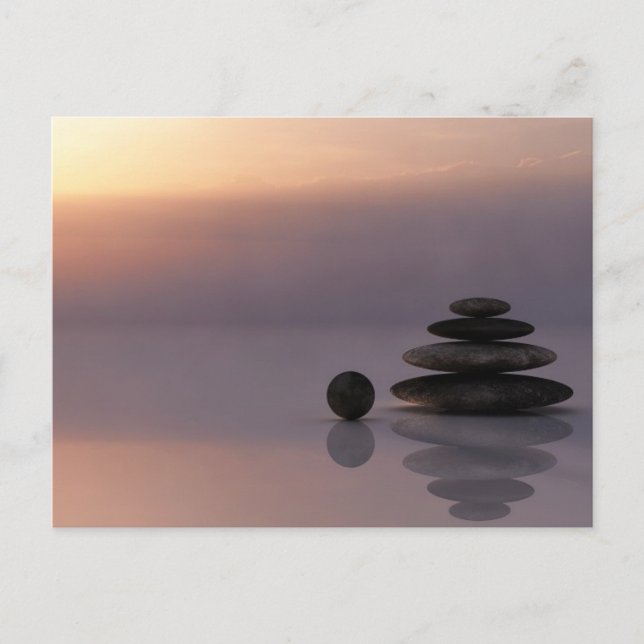 Balance und Meditation Cairn Postkarte (Vorderseite)
