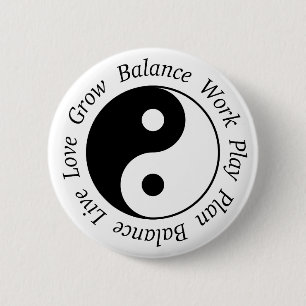 Balance Yin Yang Knopf Button