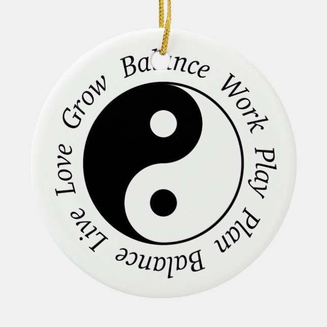 Balance Yin Yang Verzierung Keramikornament (Vorne)