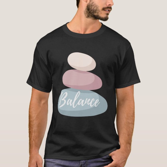 Balance Zen-Steine Minimalistisches Design – Achts T-Shirt (Vorderseite)