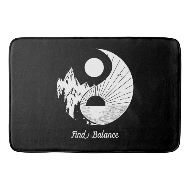 Balance Zen Yin Yang Schwarz-weiß Badematte (Vorderseite)