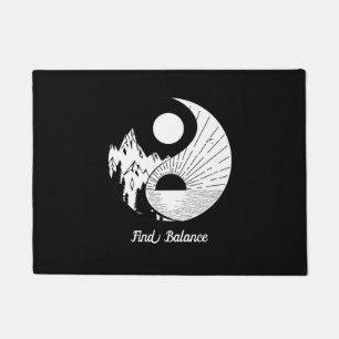 Balance Zen Yin Yang Schwarz-weiß Fußmatte