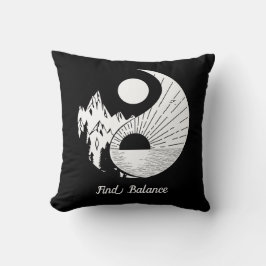 Balance Zen Yin Yang Schwarz-weiß Kissen