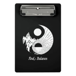 Balance Zen Yin Yang Schwarz-weiß Mini Klemmbrett