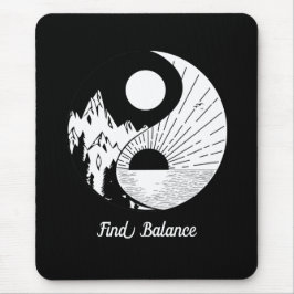Balance Zen Yin Yang Schwarz-weiß Mousepad