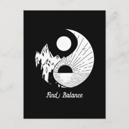 Balance Zen Yin Yang Schwarz-weiß Postkarte