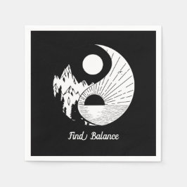 Balance Zen Yin Yang Schwarz-weiß Serviette