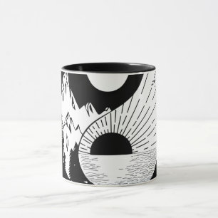 Balance Zen Yin Yang Schwarz-weiß Tasse