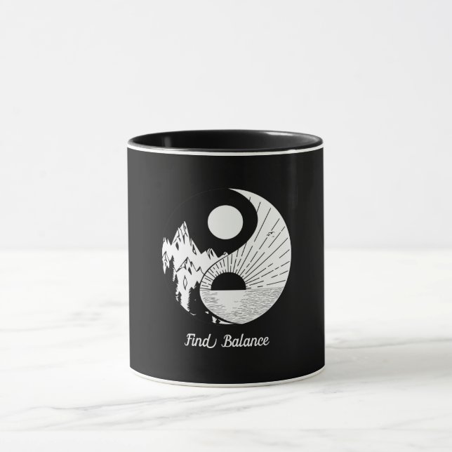 Balance Zen Yin Yang Schwarz-weiß Tasse (Zentrum)