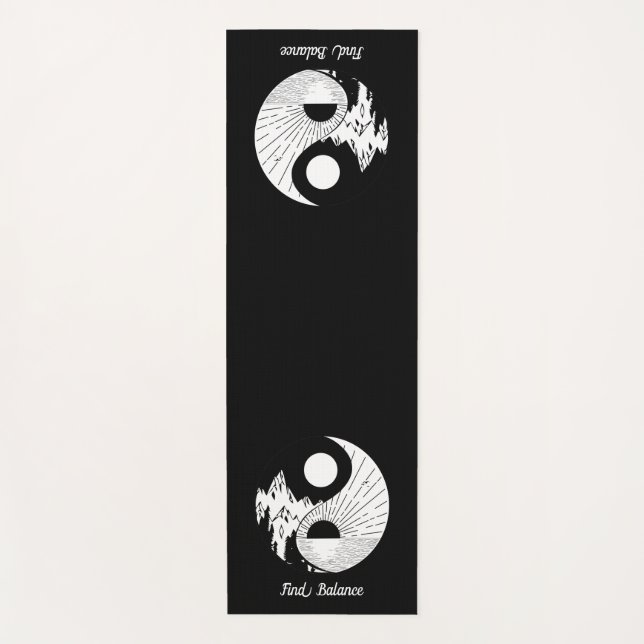 Balance Zen Yin Yang Schwarz-weiß Yogamatte (Vorderseite)