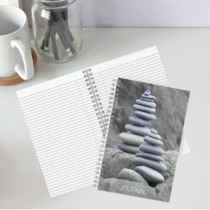 Balanced Beach Pebbles Rock Cairns Notizbuch