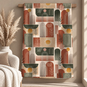 Balanced Dusty Green Copper Boho Decke Kunst