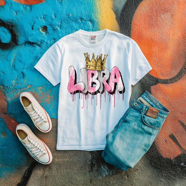Balanced Libra Zodiac Graffiti Airbrush mit Crown Tri-Blend Shirt (LIBRA ZODIAC SIGNS)