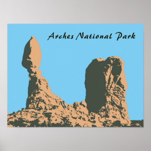 Balanced rock in Arches National Park- Utah, USA Poster
