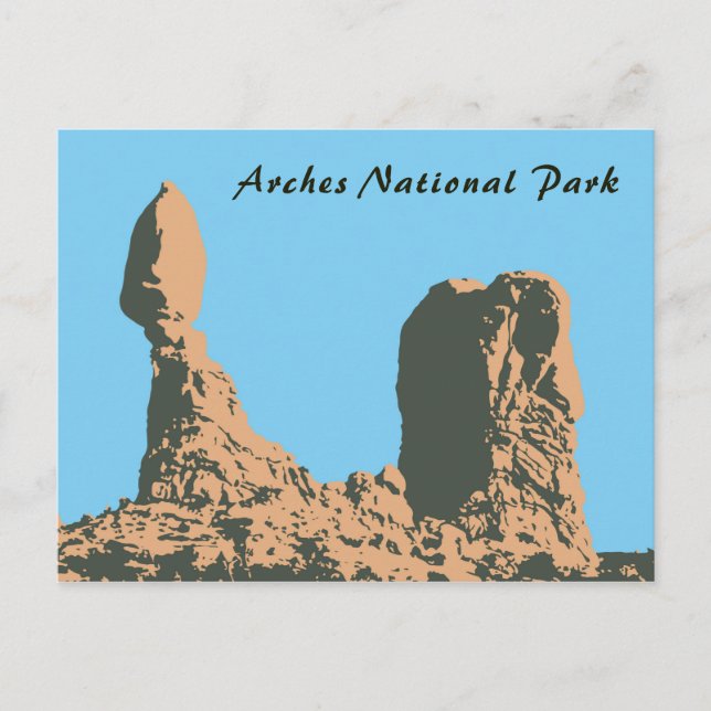 Balanced rock in Arches National Park- Utah, USA Postkarte (Vorderseite)