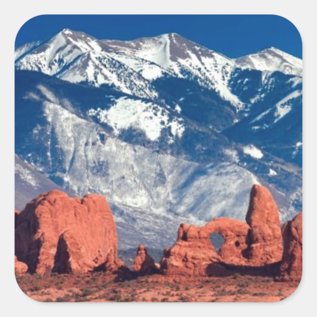 Balanced Rock Trail Quadratischer Aufkleber (Vorderseite)