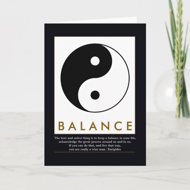 Balancenyoga yin Yang mit Zitat Karte (Vorderseite)