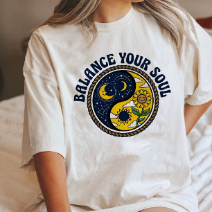 Balanciere deine Seele Yin Yang Sonnenblume Mond C Tri-Blend Shirt