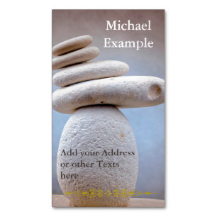 Balancierendes Stein-Quadrat + Ihr Text u. Ideen Magnetische Visitenkarte