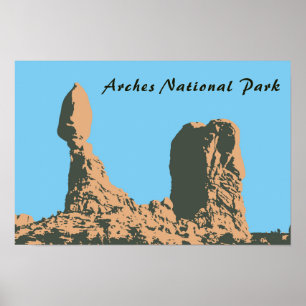 Balancierter Felsen im Arches National Park- Utah, Poster