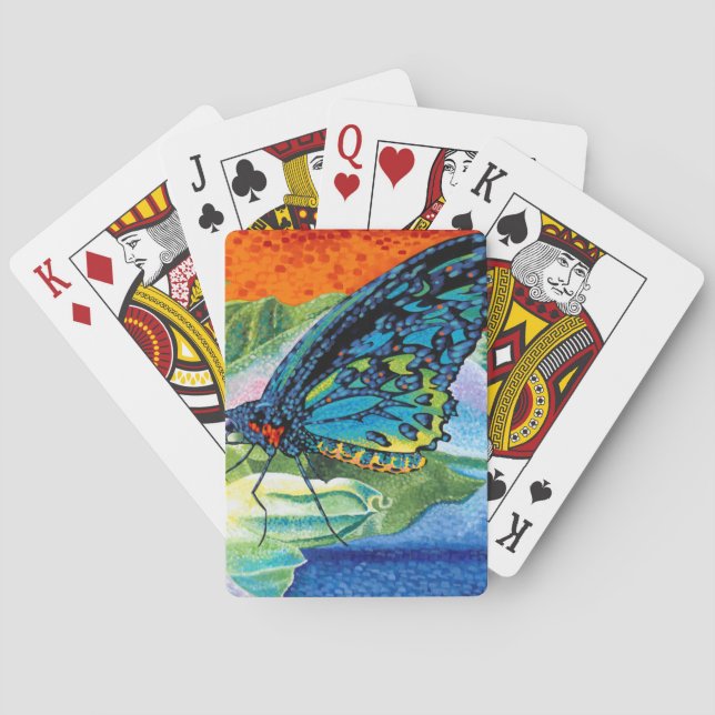 Balancierter Schmetterling II Spielkarten (Rückseite)