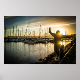 Balancing Act mit zwei Sonnenflares Fotografie Poster