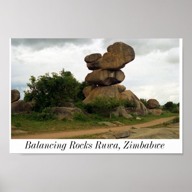 Balancing Rocks Ruwa Zimbabwe Poster (Vorne)