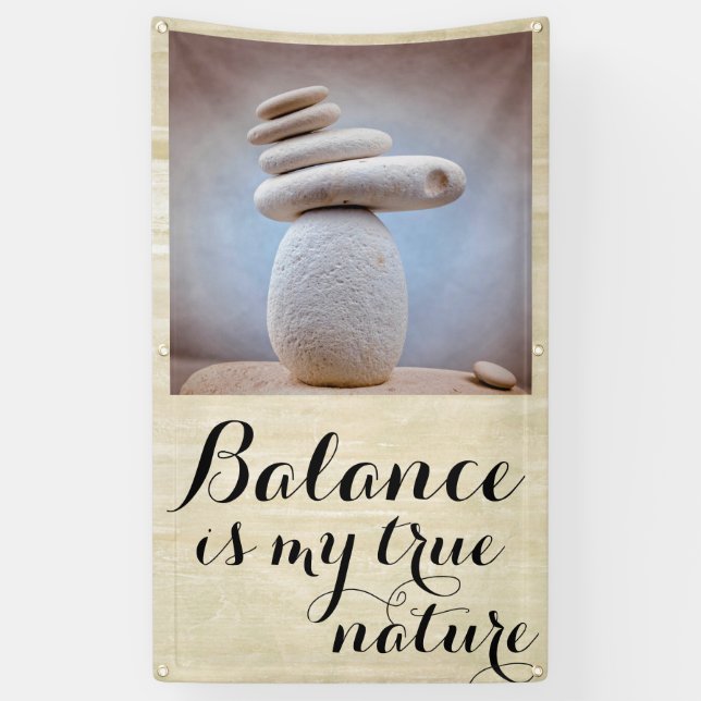 Balancing Stones Square + Ihr Text & Ideen Banner (Vertikal)