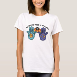 Balancing Vibes Sun & Moon Celestial Hamsa T-Shirt