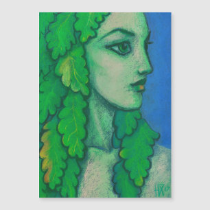 Balanis, Dryade, grüne Blätter, Waldgöttin, Kunst Magnetkarte