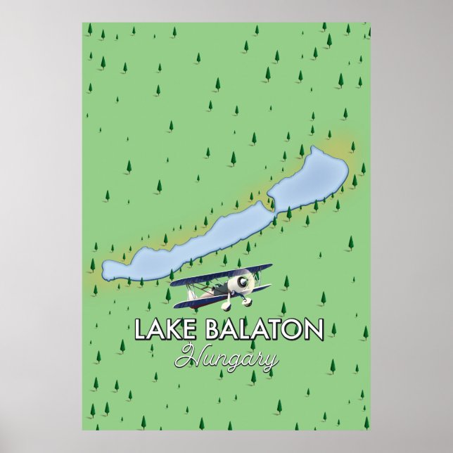 Balaton Ungarn Karte Poster (Vorne)
