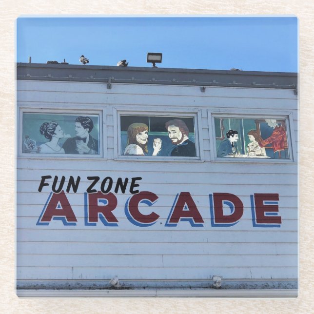 Balboa Fun Zone, Newport Beach, Kalifornien Glasuntersetzer (Vorderseite)