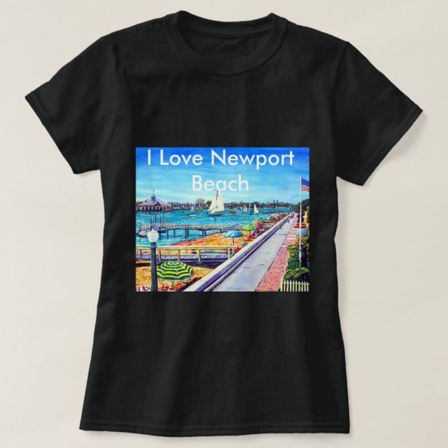 Balboa-Insel-Newport-Strand CA T-Shirt (Design vorne)
