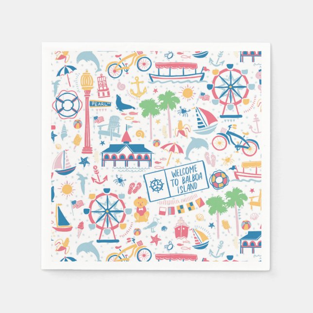 Balboa Island Cocktail Napkins Serviette (Vorderseite)