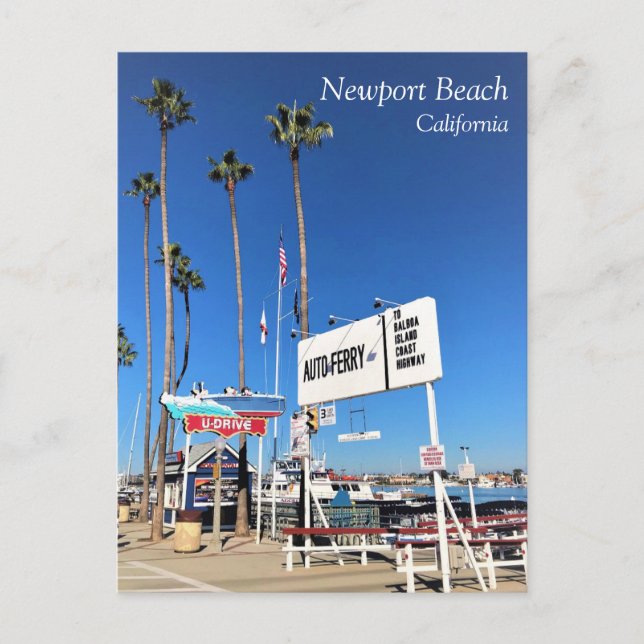 Balboa Island Ferry, Newport Beach, Kalifornien Postkarte (Vorderseite)