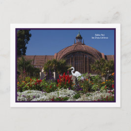 Balboa Park Botanisches Gebäude Egret Blume Rahmen Postkarte