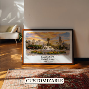 Balboa Park California Poster, Aquarell, Maßgeschn Poster
